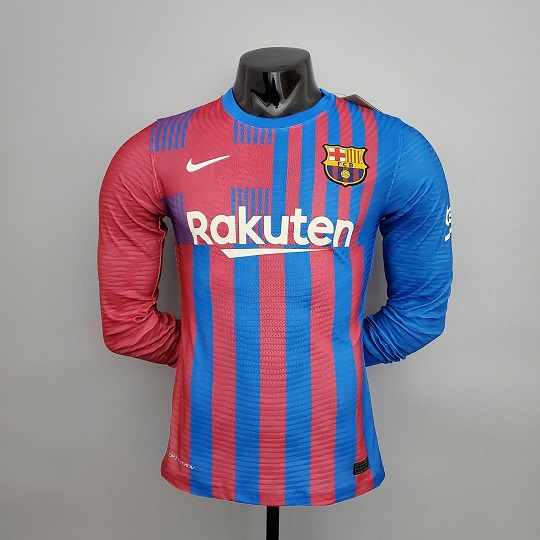 AAA Quality Barcelona 21/22 Home Long Soccer Jersey(Player)